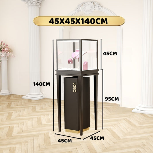 Jewelry display case,Glass jewelry cabinet,Retail jewelry showcase,Custom size jewelry display case