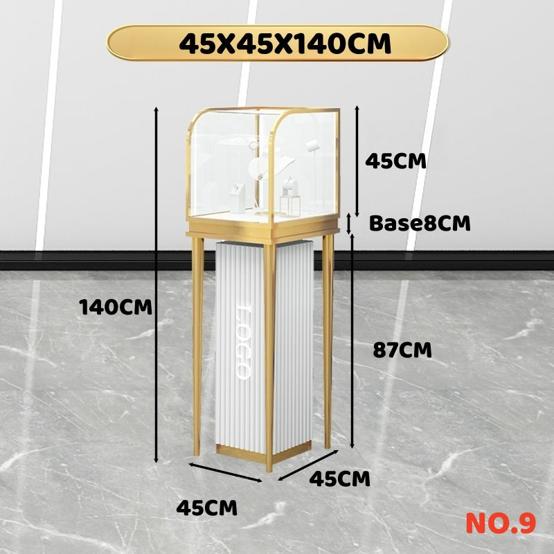 Stainless steel:  Jewelry display case,Glass jewelry cabinet,Retail jewelry showcase,Countertop jewelry display