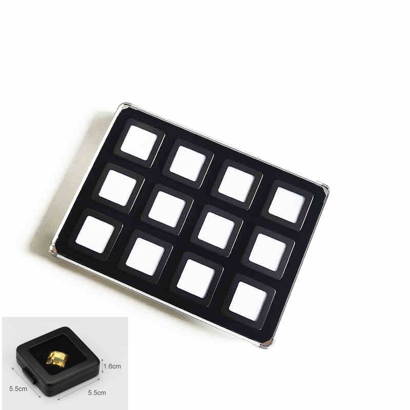 Lightweight Aluminum Tray with Clear Plastic Gemstone Box – Velvet-Flocked Sponge Insert,