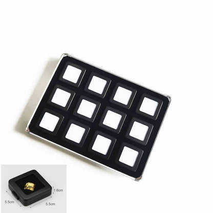 Lightweight Aluminum Tray with Clear Plastic Gemstone Box – Velvet-Flocked Sponge Insert,