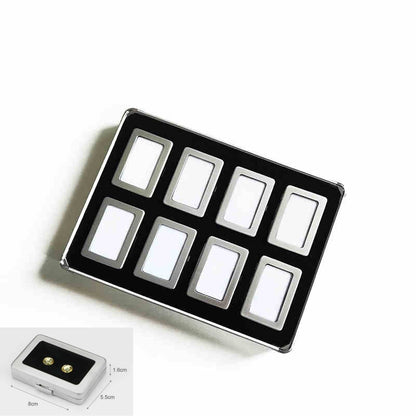 Lightweight Aluminum Tray with Clear Plastic Gemstone Box – Velvet-Flocked Sponge Insert,