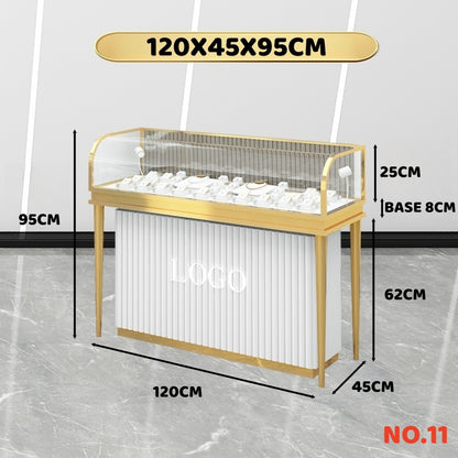 Stainless steel:  Jewelry display case,Glass jewelry cabinet,Retail jewelry showcase,Countertop jewelry display