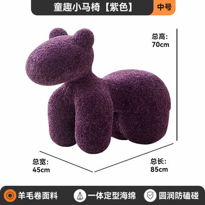 Net red Dior Horse chair light luxury casual lazy sofa cartoon creative animal seat living room ice silk footstool
