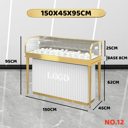 Stainless steel:  Jewelry display case,Glass jewelry cabinet,Retail jewelry showcase,Countertop jewelry display