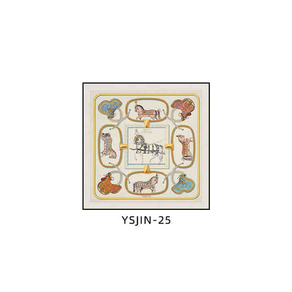 Love horse silk scarf decoration painting Shi high-end light luxury porch square horse hanging painting restaurant living room bedroom room landing