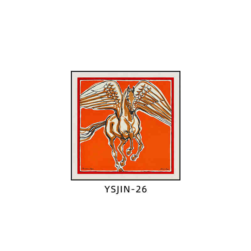 Love horse silk scarf decoration painting Shi high-end light luxury porch square horse hanging painting restaurant living room bedroom room landing
