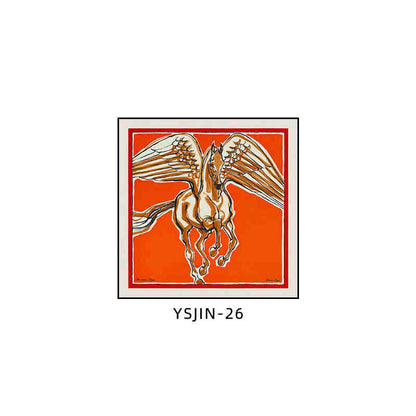Love horse silk scarf decoration painting Shi high-end light luxury porch square horse hanging painting restaurant living room bedroom room landing