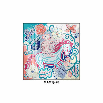 Love horse silk scarf hanging painting modern simple living room sofa background wall floor painting porch senior sense hanging painting light luxury