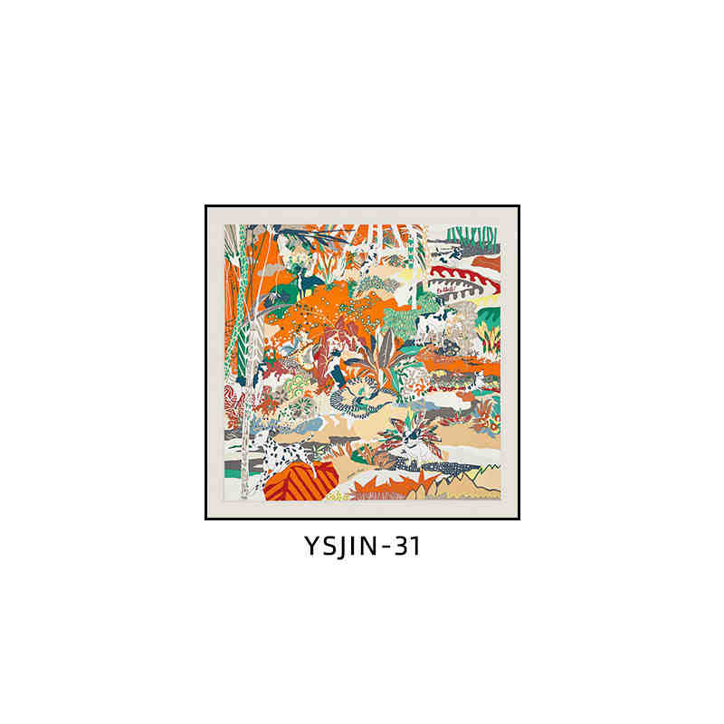 Love horse silk scarf decoration painting Shi high-end light luxury porch square horse hanging painting restaurant living room bedroom room landing