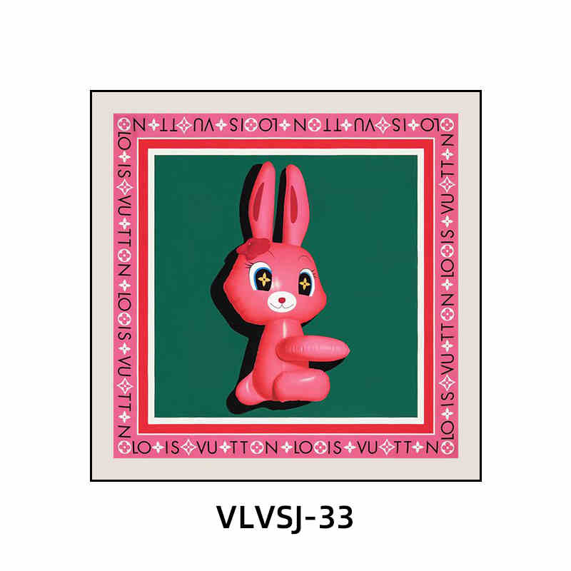 Silk scarf decoration painting modern light luxury high-end L painting V new clothing store cloakroom bedroom bedside hanging painting living room