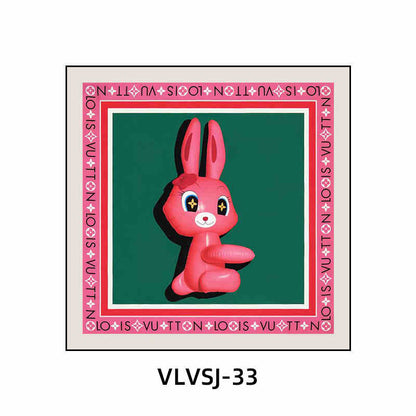 Silk scarf decoration painting modern light luxury high-end L painting V new clothing store cloakroom bedroom bedside hanging painting living room