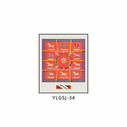 Love code silk scarf hanging painting light luxury high-end living room porch decorative painting European restaurant sofa background wall floor painting