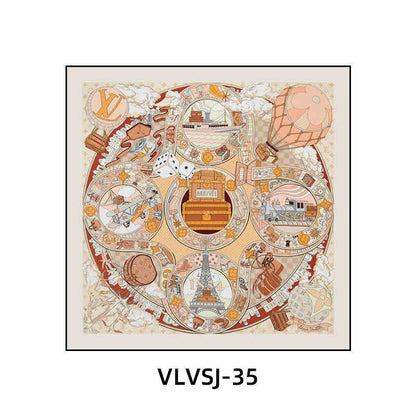 Silk scarf decoration painting modern light luxury high-end L painting V new clothing store cloakroom bedroom bedside hanging painting living room