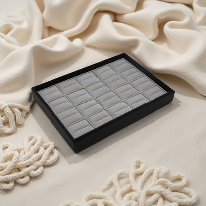 Stackable PU Leather Jewelry Display Tray with Velvet Pillows – Watches, Rings, Bracelets