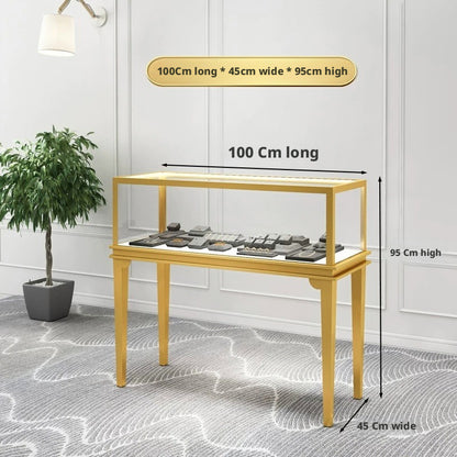 Glass Countertop Display Case for Jewelry Store Wooden Showcase jewelry cabinet