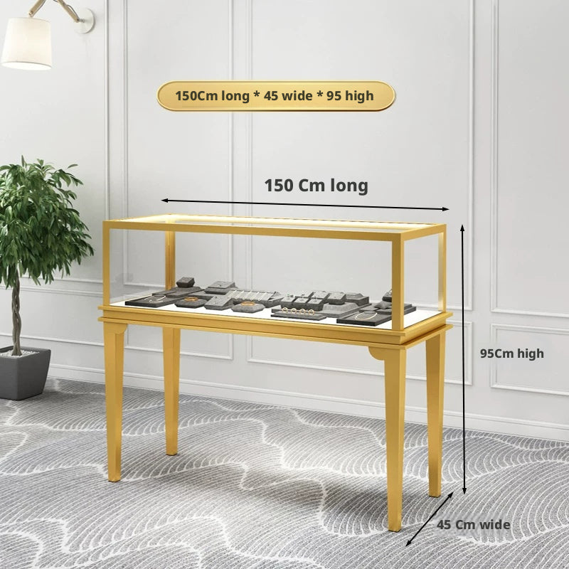 Glass Countertop Display Case for Jewelry Store Wooden Showcase jewelry cabinet