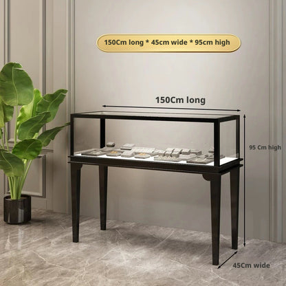 Glass Countertop Display Case for Jewelry Store Metal Showcase metal with paint Jewelry cabinet