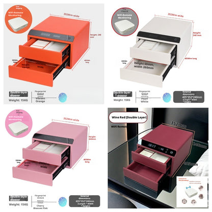 Smart Jewelry Safe Box, App Controlled Electronic Security Case, Multi-Drawer Lockable Storage, Remote Monitor