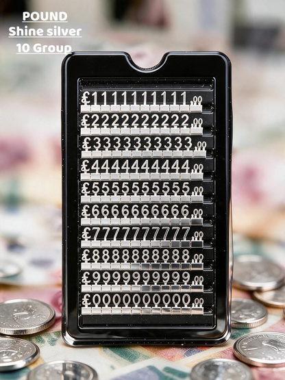 Modular Metal Price Display Numbers, Jewelry Shop Signs (USD, GBP,EURO)