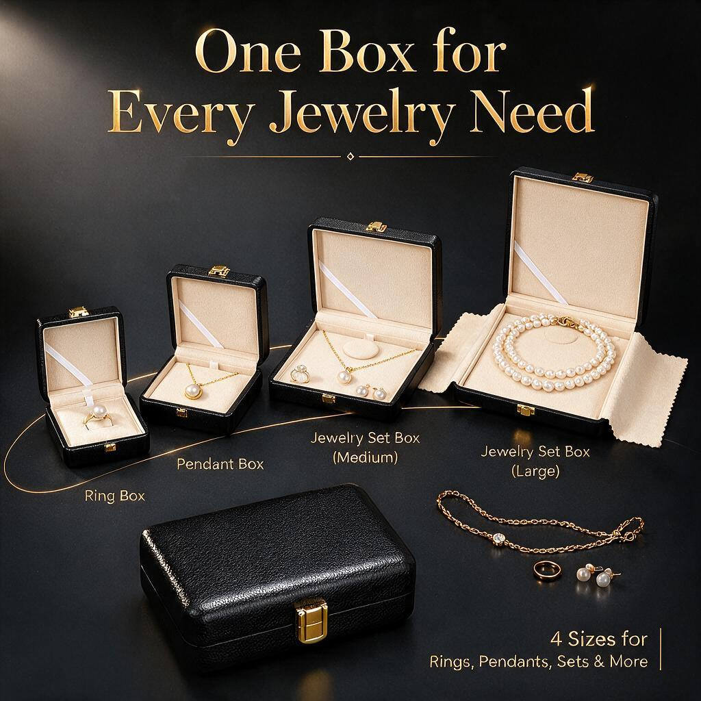 Jewelry Storage Box, Velvet Organizer Display Case for Rings and Necklaces