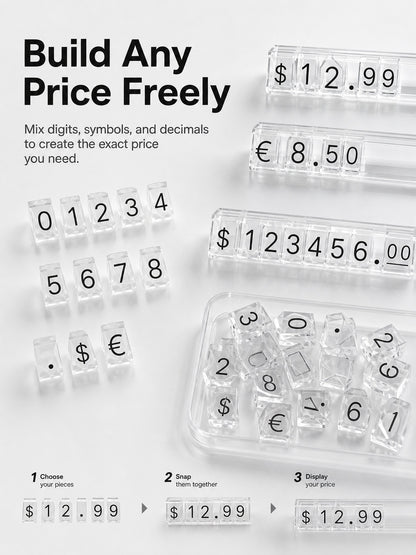 Plastic Jewelry Price Tags, Craft Show Display Number Labels, Retail Booth Supplies
