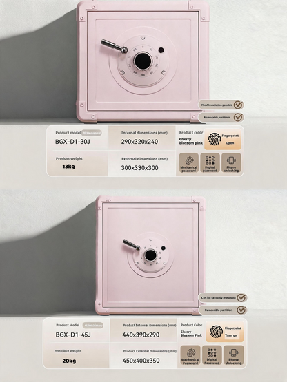Retro Modern Jewelry Safe, A10-Grade Steel Security Box, Mechanical Dial Lock