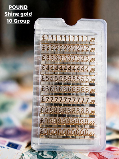Modular Metal Price Display Numbers, Jewelry Shop Signs (USD, GBP,EURO)