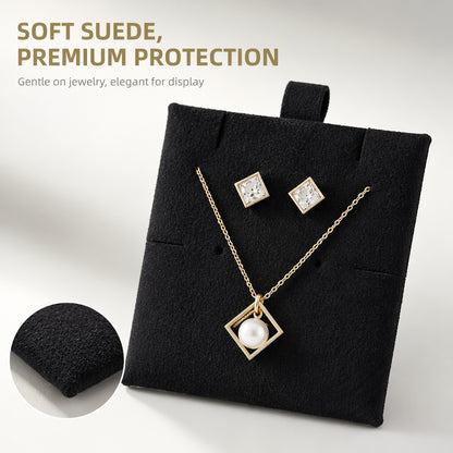 50pcs Soft Suede Pad with Custom Logo, Jewelry Storage Bags, Anti-Scratch Gift Packaging