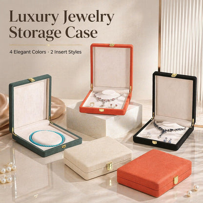 Wooden Double Door Jewelry Box, Large Capacity Storage Organizer for Earrings Bracelets