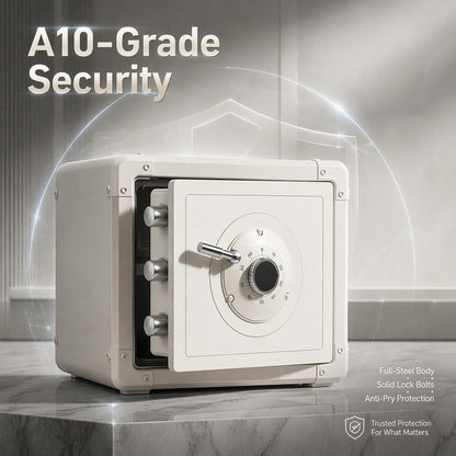 Retro Modern Jewelry Safe, A10-Grade Steel Security Box, Mechanical Dial Lock