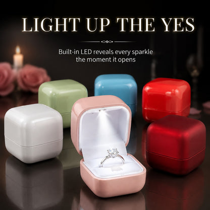 10PCS Jewelry Organizer Box with LED Light, Locking plastic Case for ring
