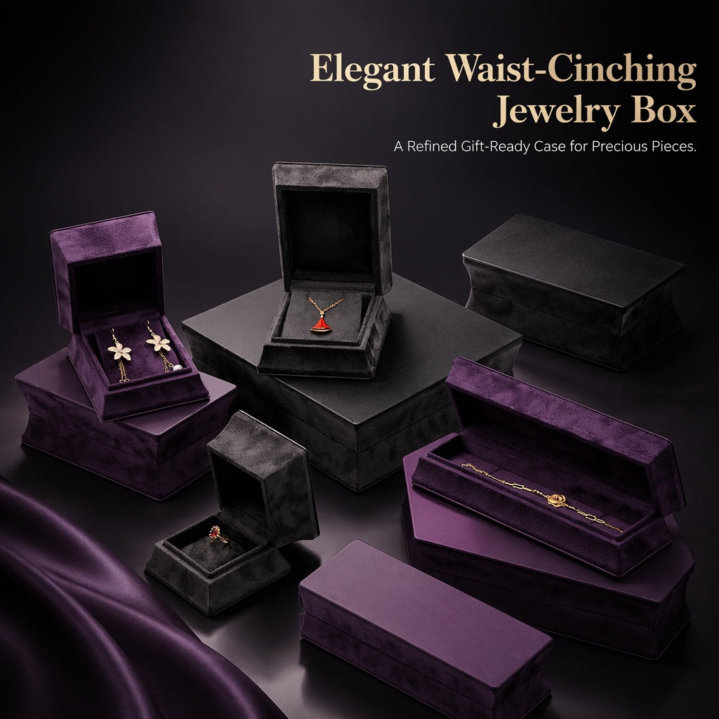 5PCS Velvet Jewelry Box, Suede Gift Packaging Case for Rings Earrings Necklaces