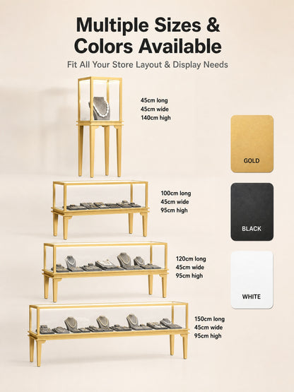 Glass Countertop Display Case for Jewelry Store Metal Showcase metal with paint Jewelry cabinet