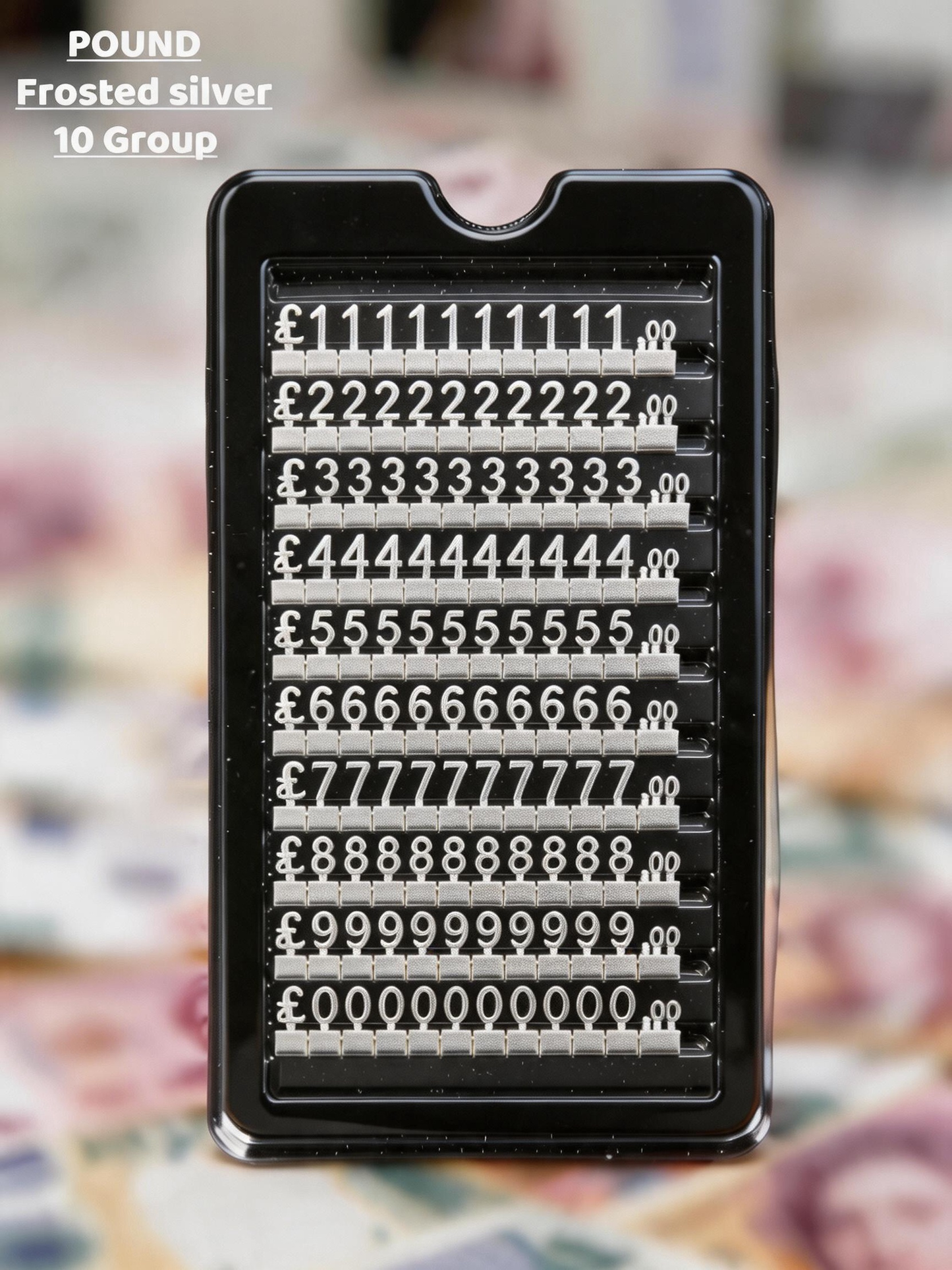 Modular Metal Price Display Numbers, Jewelry Shop Signs (USD, GBP,EURO)