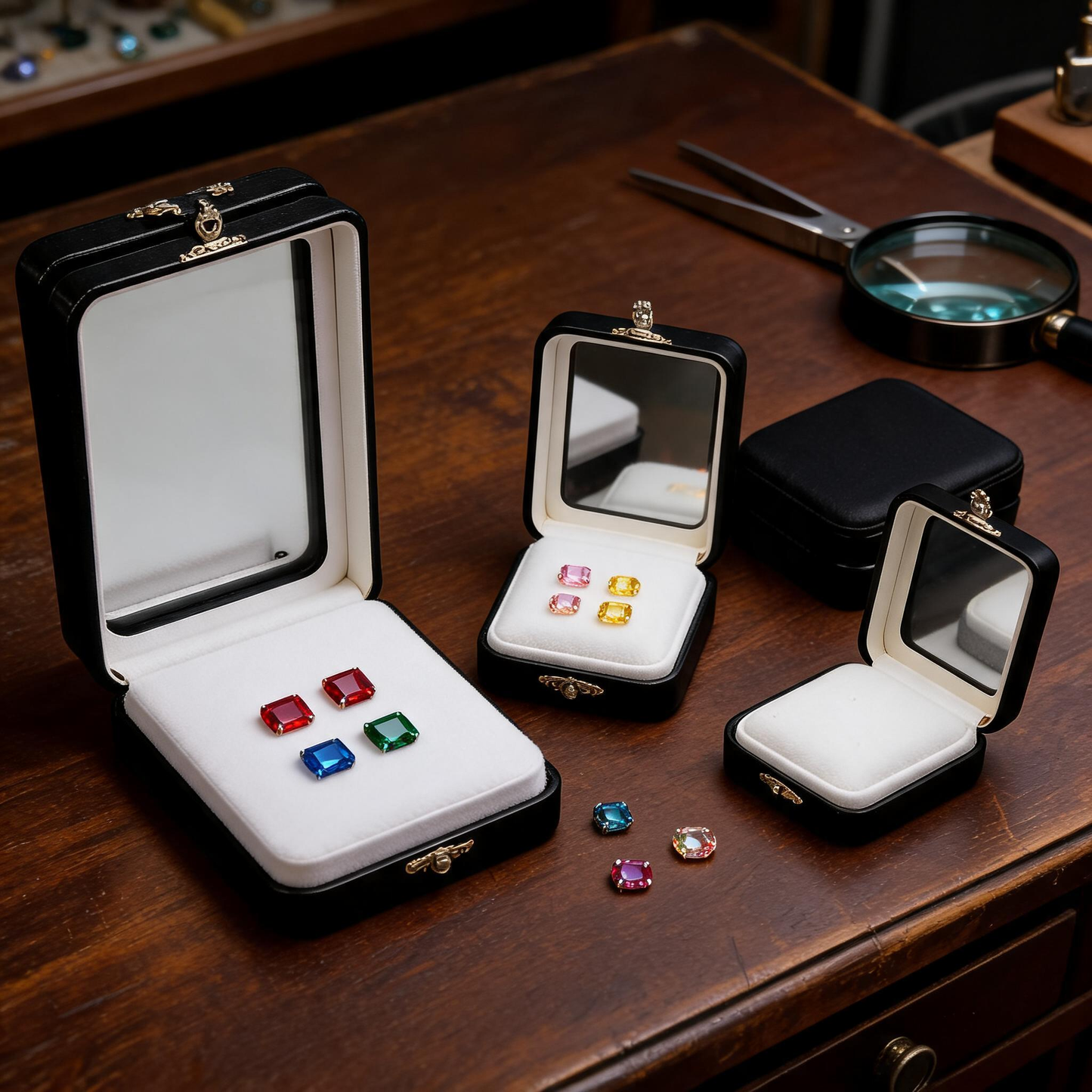 5PCS Gemstone Display Box for Loose Stones, Crystal Storage Case,stone box