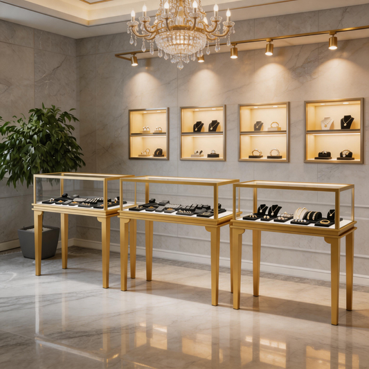 Glass Countertop Display Case for Jewelry Store Wooden Showcase jewelry cabinet