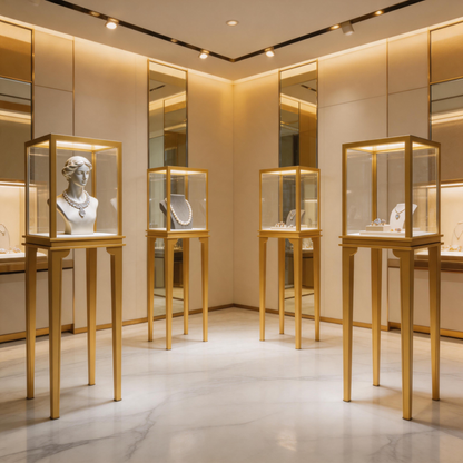 Glass Countertop Display Case for Jewelry Store Wooden Showcase jewelry cabinet