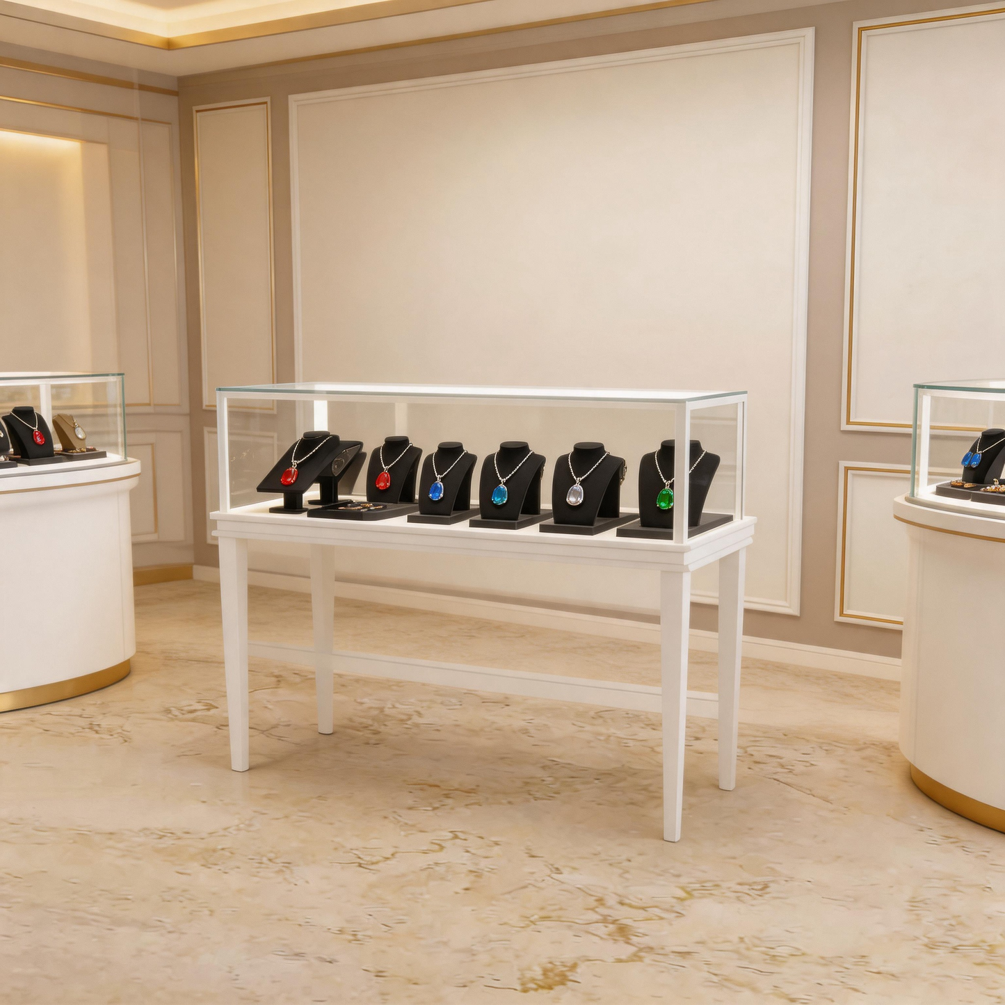 Lockable Display Case for Jewelry Store Glass Top Showcase