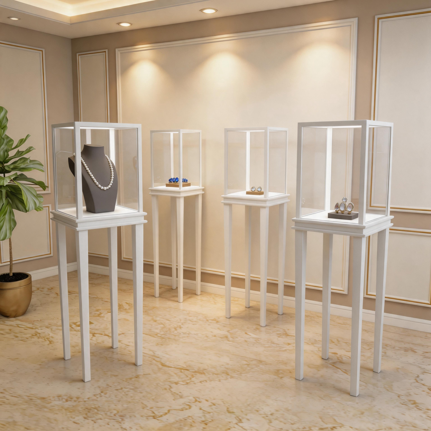 Lockable Display Case for Jewelry Store Glass Top Showcase