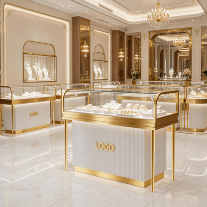 Stainless Steel Electroplated Jewelry Display Stand - Countertop Showcase Rack for Retail Stores Jewelry cabinet