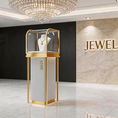 Stainless Steel Electroplated Jewelry Display Stand - Countertop Showcase Rack for Retail Stores Jewelry cabinet