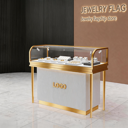 Stainless Steel Electroplated Jewelry Display Stand - Countertop Showcase Rack for Retail Stores Jewelry cabinet