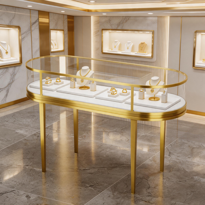 Heavy Duty Stainless Steel Jewelry Showcase - Rustproof Counter Display Stand for Shops Jewelry cabinet