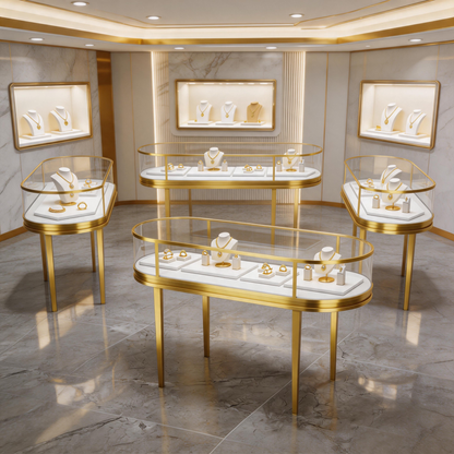 Heavy Duty Stainless Steel Jewelry Showcase - Rustproof Counter Display Stand for Shops Jewelry cabinet