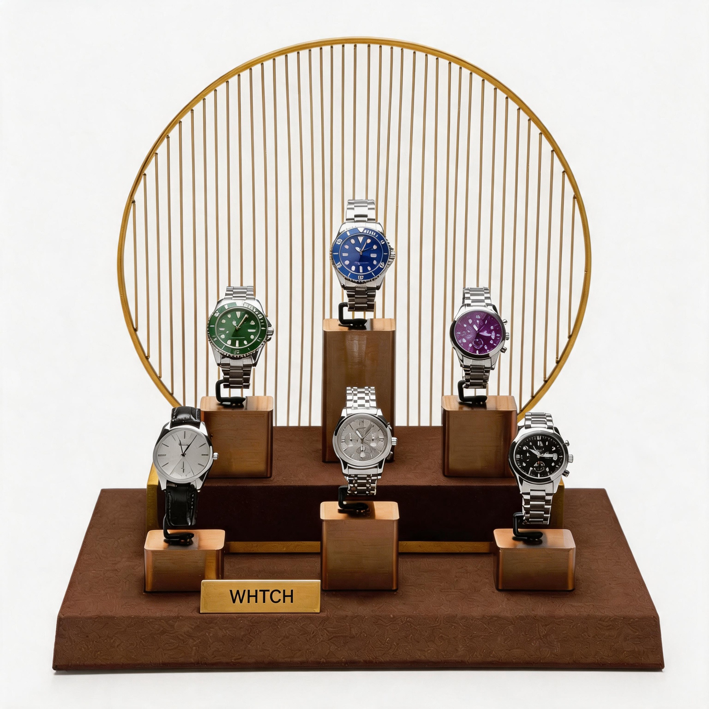 Luxury Metal Watch Stand - Solid Steel Display for Men's Collection