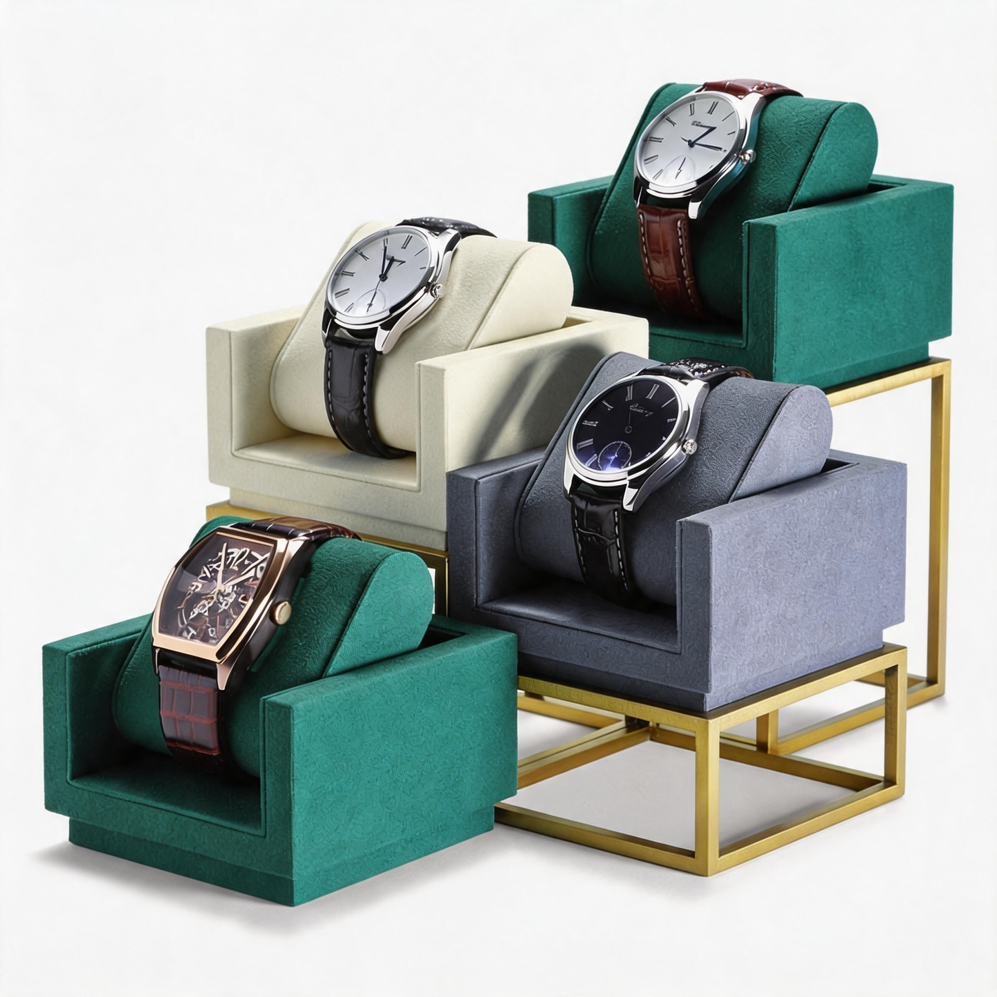 Metal Watch Display Box - 12 Slot Stainless Steel Showcase for Men