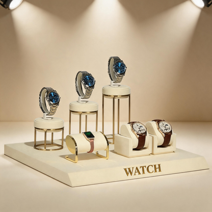 Stainless Steel Watch Display Case - Glass Top Showcase for Retail