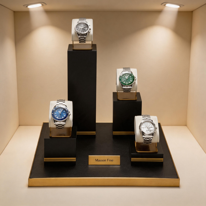 Metal Watch Display Box - 12 Slot Stainless Steel Showcase for Men