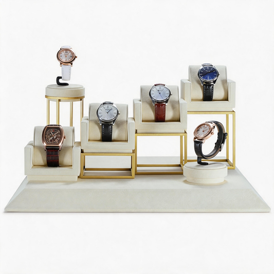 Stainless Steel Watch Display Case - Glass Top Showcase for Retail