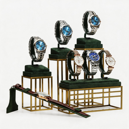 Luxury Metal Watch Stand - Solid Steel Display for Men's Collection